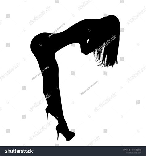 Outline Sexy Woman Sensual Pose Space Stock Illustration 2097392509