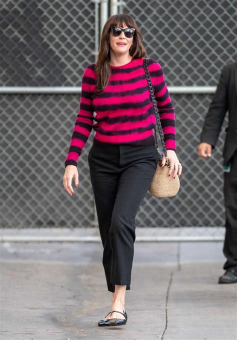 Liv Tyler In A Striped Sweater Arrives At The Jimmy Kimmel Live In Los