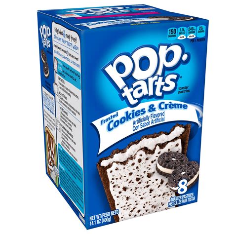 pop tarts breakfast toaster pastries frosted cookies and crème 14 1 oz 8 ct