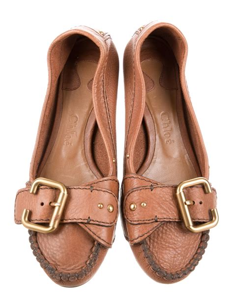 Chloé Round Toe Buckle Flats Shoes Chl54891 The Realreal