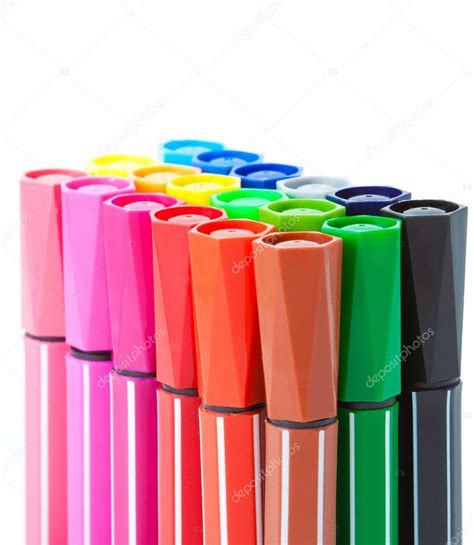 Colored Marker Pens Isolated On White Background — Stock Photo