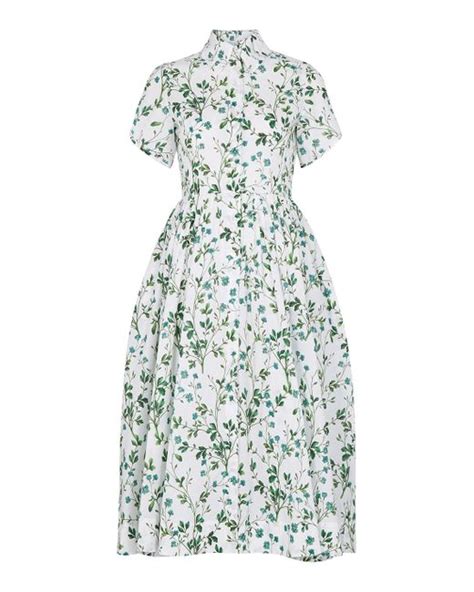 Evi Grintela Nellie White Floral Print Cotton Shirt Dress Lyst