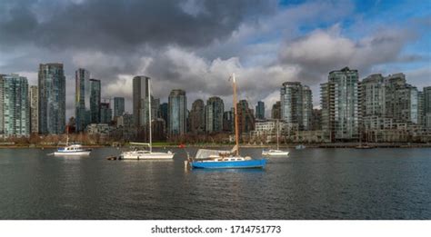 High Resolution Waterfront View Downtown Vancouver Foto Stok 1714751773