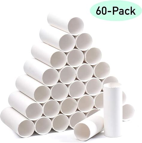 60 Pack Craft Rolls White Cardboard Tubes For Diy Crafts