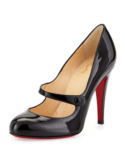 Lyst Christian Louboutin Charleen Mary Jane Red Sole Pump Black In Black