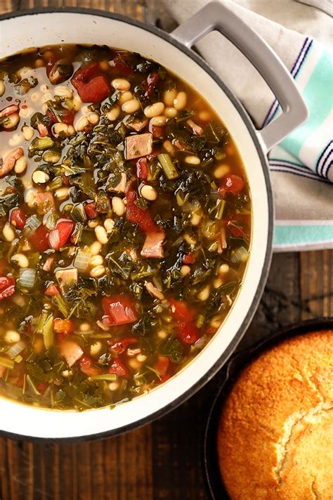 Collard Green Soup With Ham And Beans Southern Bite
