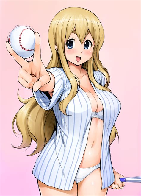 Shinozuka Jouji Kotobuki Tsumugi K On 1girl Armpit Peek Baseball