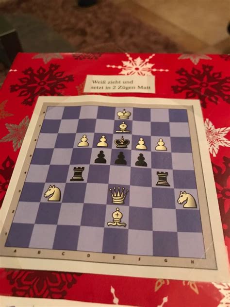 Your job is to try to find the right sequence of moves to either end in checkmate or a won position. White to play, mate in 2 - Christmas Themed Chess Puzzle ...
