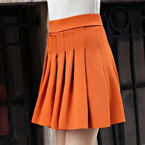 Wkoud 2018 High Waist Shorts Skirts Women Candy Colors Pleated Mini