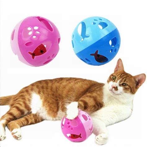 2pcs Cat Toys Hollow Out Plastic Interactive Cat Toy Balls Kitten Play