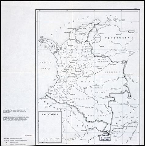 Large Scale Political And Administrative Map Of Colombia 1950