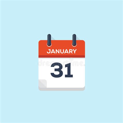 31 January Calendar Vector Illustration Stock Vector Illustration