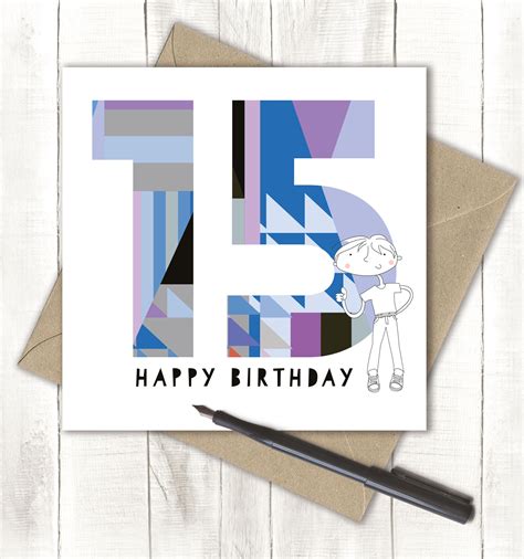 Happy 15th Birthday Card 15 Today Fifteenth Birthday Card Etsy Uk