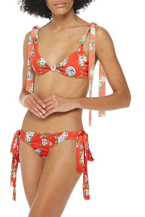 Caroline Constas Clem Floral Print Low Rise Bikini Briefs The Outnet