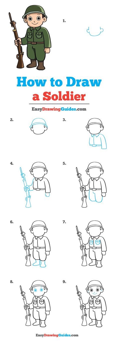 How To Draw A Soldier Step By Step Image Tutorial Soldier Drawing