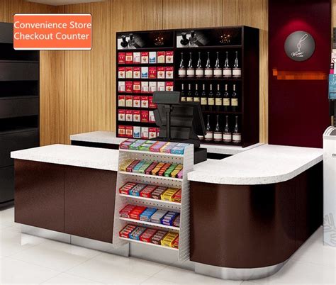 Customized Supermarket Design Grocery Checkout Counter Display Retail