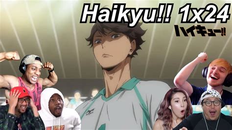Haikyu 1x24 Reactions Great Anime Reactors ハイキュー 海外の反応
