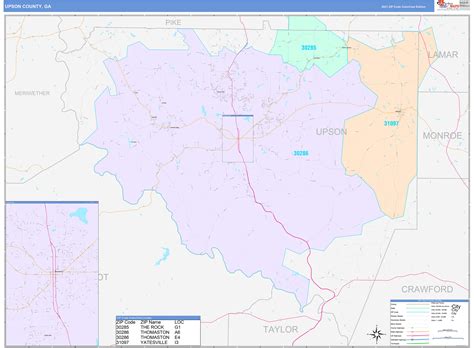 Upson County Ga Wall Map Color Cast Style By Marketmaps Mapsales