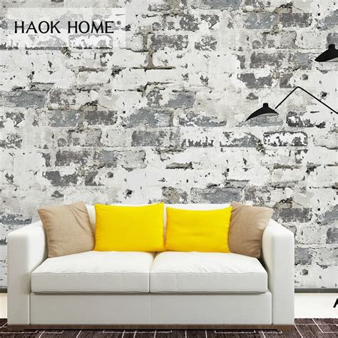 Haokhome Modern Faux Brick 3d Wallpaper Rust Redwhite Textured Contact