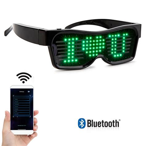 Leadleds Customizable Bluetooth Led Glasses Display Message Etsy