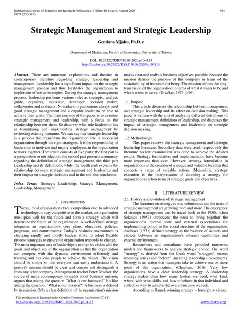 Leadership And Management Paper Leadership And Management Paper