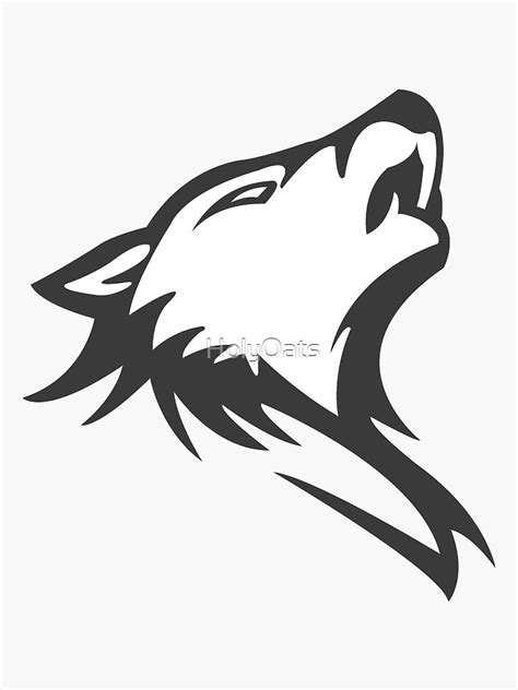 Wolf Logo Sticker For Sale By Holyoats Redbubble