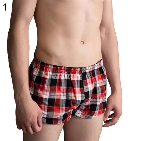 Men Cotton Breathable Lattice Leisure Loose Underwear Boxers Shorts Underpants In Boxers From