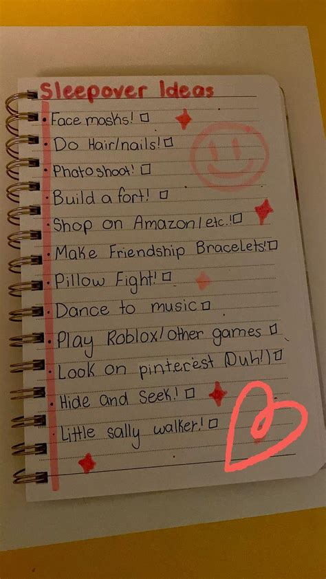 Sleepover Ideas💖 Fun Sleepover Ideas Sleepover Checklist