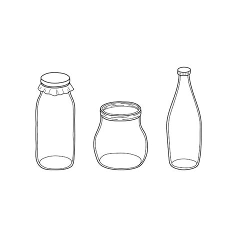 Premium Vector Hand Drawn Outline Glass Bottles
