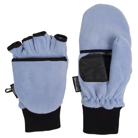 3m Thinsulate Fleece Pop Top Convertible Fingerless Gloves Mittens