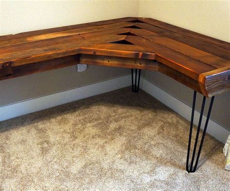 Reclaimed Corner Desk Wood Corner Desk Wooden Corner Desk Large