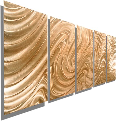 Extra Large Abstract Copper Metal Wall Art Sculpture Multi Panel