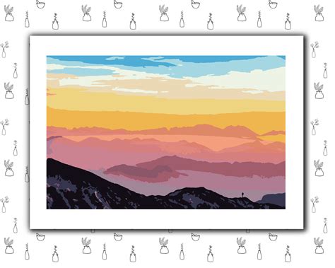 Sunset Paint By Numbers Printable Sunset Painting Color By Etsy Uk