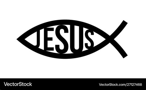 Christian Fish Symbol Jesus Fish Icon Religious Vector Image