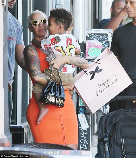 Amber Rose S Son Sebastian Snuggles Up To His Mom On Lingerie Shopping Trip Daily Mail Online