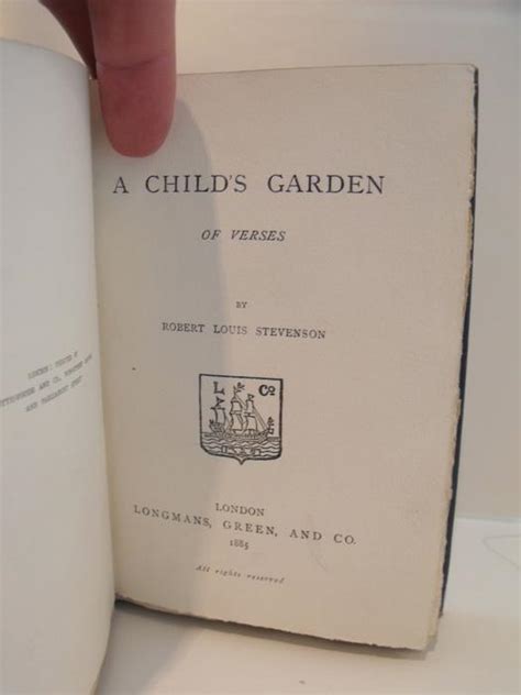 Childs Garden Of Verses First Edition By Stevenson Robert Louis