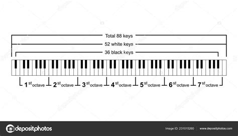 Piano Chords Piano Key Notes Chart White Background Vector Illustration Stock Vector By
