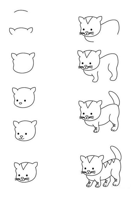 1001 + exemples et tutoriels comment dessiner un chat | Comment