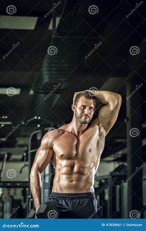 Man Doing Bicep Curls Stock Image Image Of Athletic 47830661