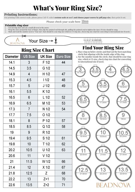 Ring Size Guide Printable Yoiki Guide