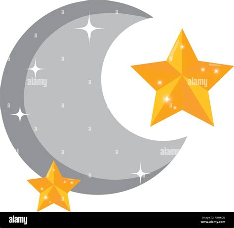 Moon With Stars Icons Stock Vector Image And Art Alamy