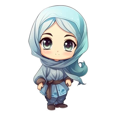 Cute Chibi Charater Wearing Hijab Cute Character Hijab Png