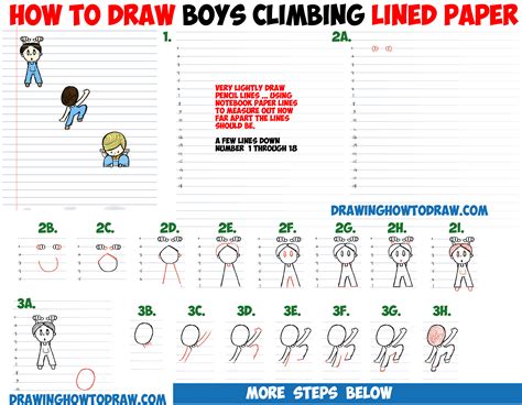 This tutorial is perfect for all art enthusiasts. How to Draw Cartoon Boys Climbing Notebook Paper Cool 3D Trick and Optical Illusion Easy Step by ...