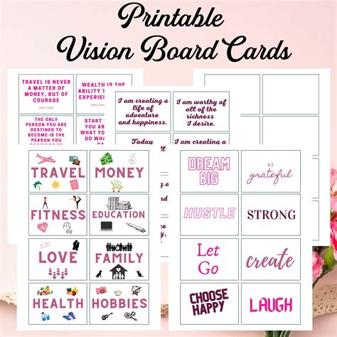 Vision Board Bundle Printable Vision Board Kit Vision Board Etsy