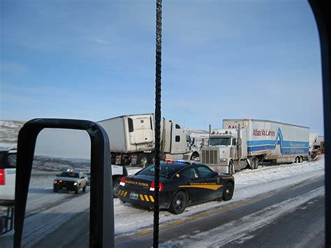 Three Truck Pile Up On I 80 W Of Wamsutterwy
