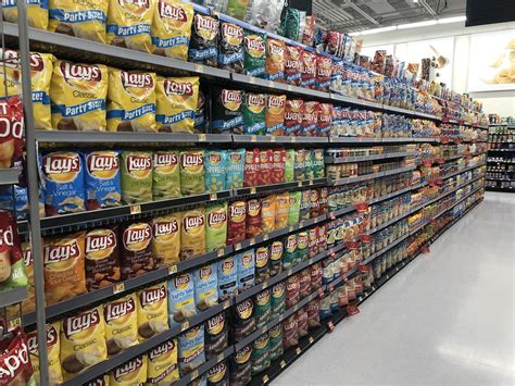 This aisle of potato chips. This is the Walmart across the street from