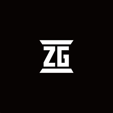 Zg Logo Monogram With Pillar Shape Designs Template 2962732 Vector Art