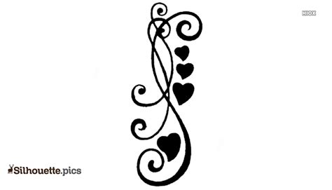 Tribal Heart Tattoo Silhouette Drawing Silhouettepics