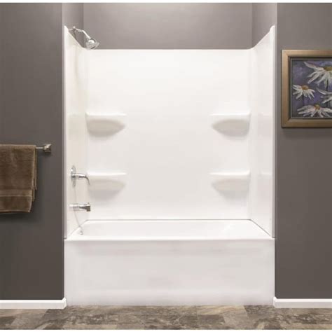 Style Selections 54x30 White 2 Piece Bathtub Shower Kit Common 54 In
