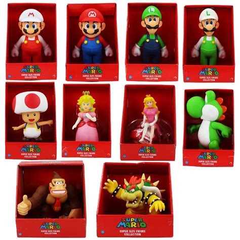 Super Mario Figures Luigi Yoshi Toad Koopa Bowser Donkey Kong Princess Peach Pvc Action Figure